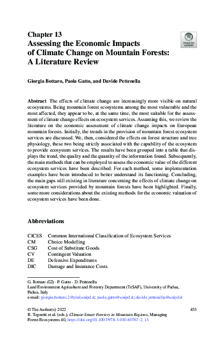 (PDF) Assessing the Economic Impacts of Climate Change on Mountain ...