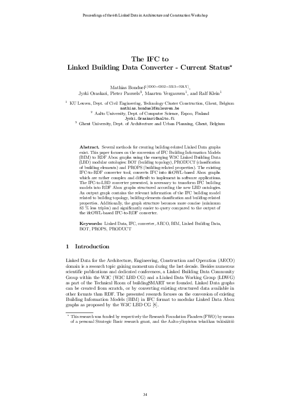(PDF) The IFC to Linked Building Data Converter - Current Status