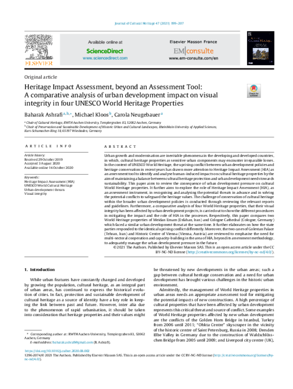 (PDF) Heritage Impact Assessment, beyond an Assessment Tool: A ...