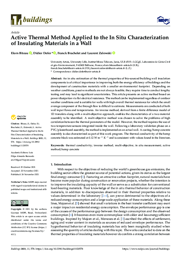 (PDF) Active Thermal Method Applied to the In Situ Characterization of ...