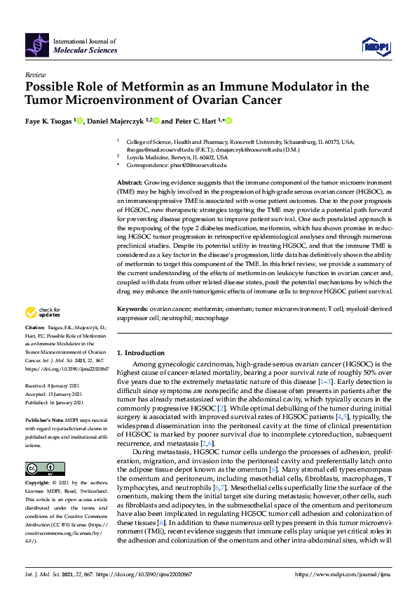 (PDF) Possible Role of Metformin as an Immune Modulator in the Tumor ...