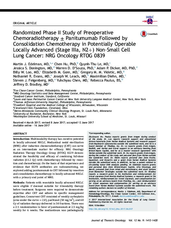 (PDF) Randomized Phase II Study of Preoperative Chemoradiotherapy ...