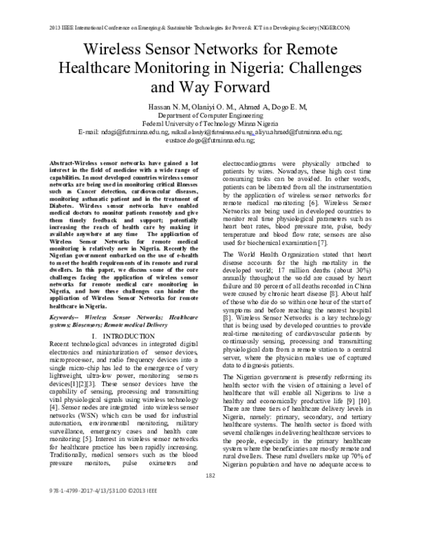 (PDF) Wireless Sensor Networks for Remote Healthcare Monitoring in ...