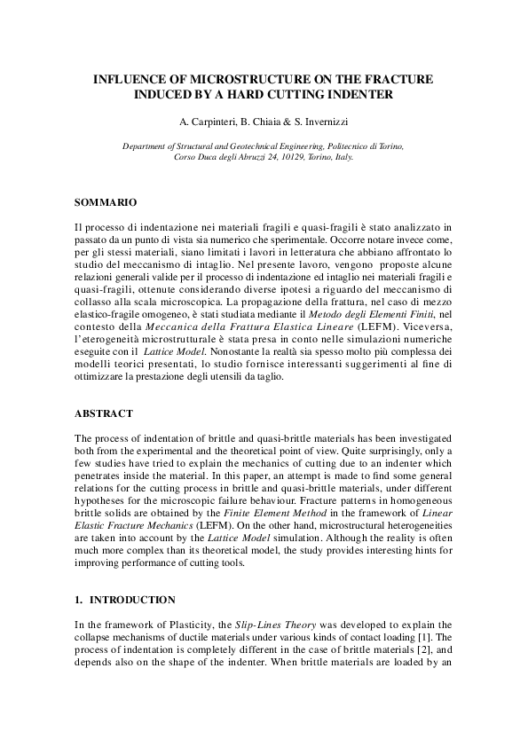 (PDF) Influence of Microstructure on the Fracture Induced by a Hard ...