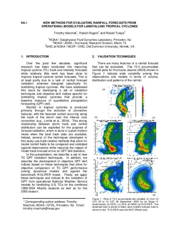 (PDF) New methods for evaluating rainfall forecasts from operational ...