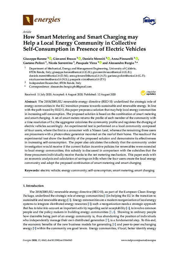 (PDF) How Smart Metering and Smart Charging may Help a Local Energy ...