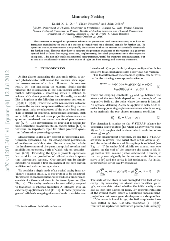 (PDF) Measuring Nothing