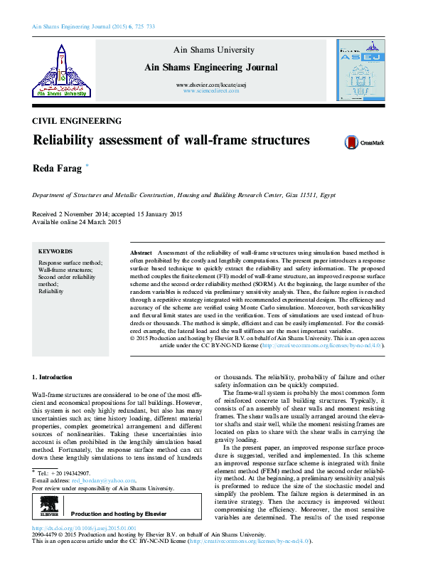 (PDF) Reliability assessment of wall-frame structures