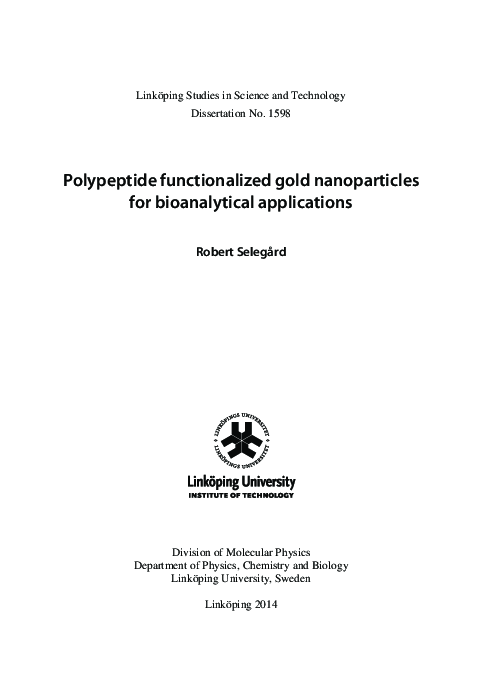 (PDF) Polypeptide functionalized gold nanoparticles for bioanalytical ...