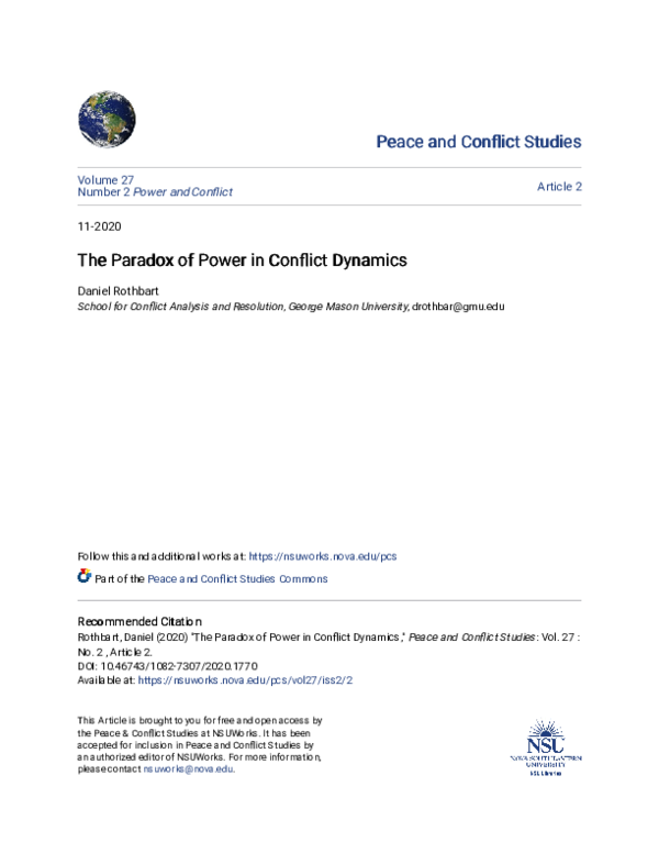 (PDF) The Paradox of Power in Conflict Dynamics