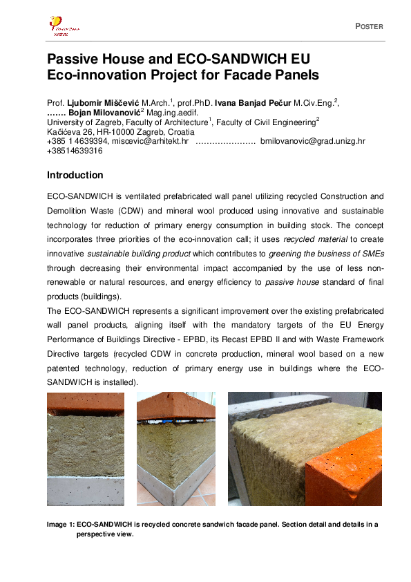 (PDF) Passive House and ECO-SANDWICH EU Eco-innovation Project for ...