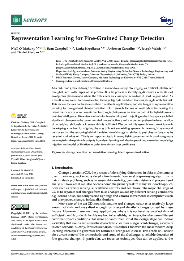 (PDF) Representation Learning for Fine-Grained Change Detection