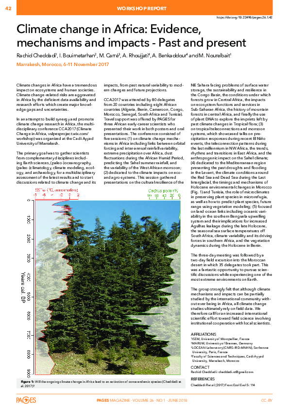(PDF) Climate change in Africa: Evidence, mechanisms and impacts - Past