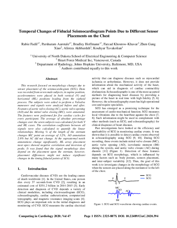 (PDF) Temporal Changes of Fiducial Seismocardiogram Points Due to ...
