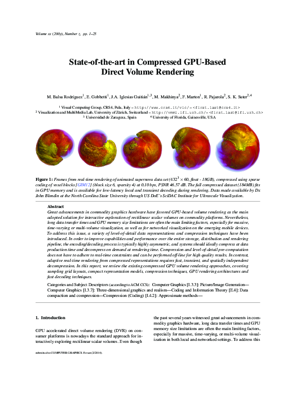 (PDF) State-of-the-Art in Compressed GPU-Based Direct Volume Rendering