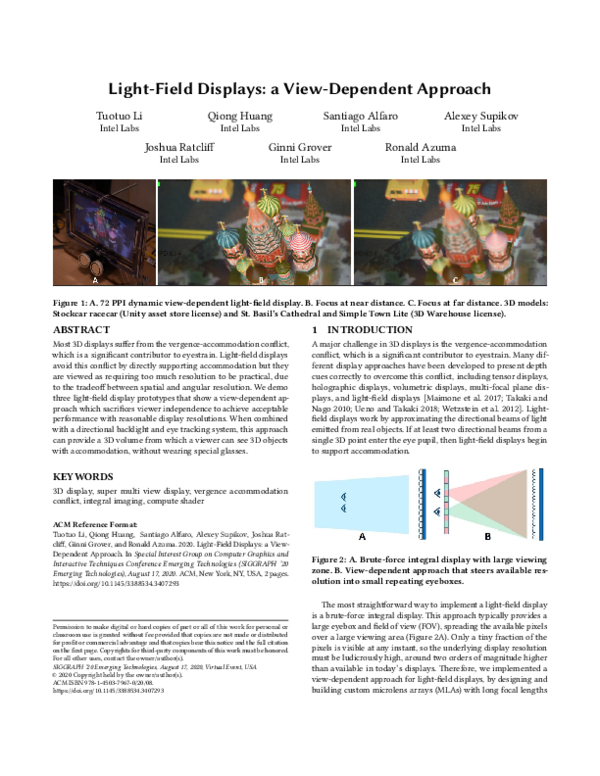 (PDF) Light-Field Displays: a View-Dependent Approach