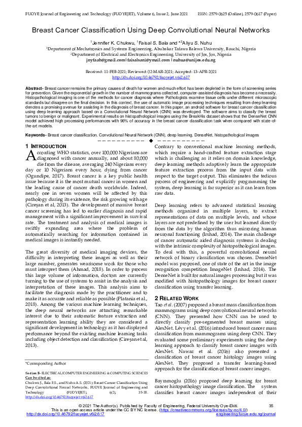 (PDF) Breast Cancer Classification Using Deep Convolutional Neural Networks