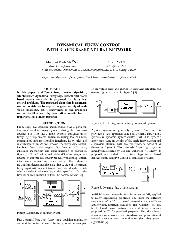 (PDF) Dynamical Fuzzy Control with Block Based Neural Network