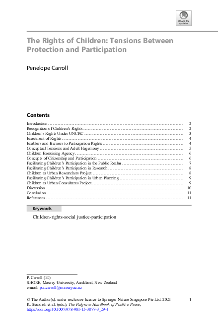 (PDF) The Rights of Children: Tensions Between Protection and Participation