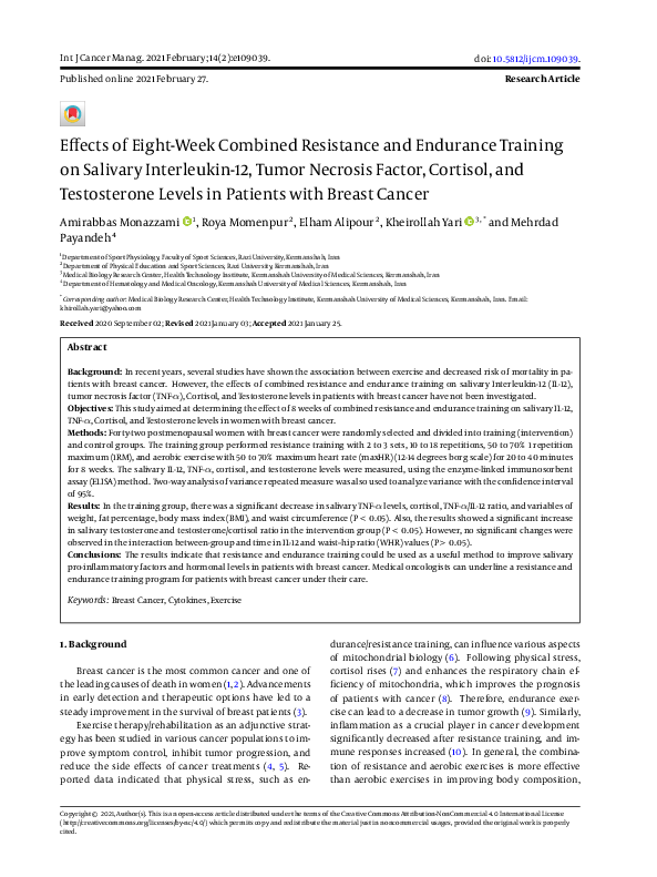 (PDF) Effects of Eight-Week Combined Resistance and Endurance Training ...