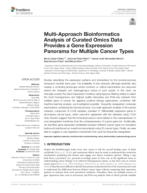 (PDF) Multi-Approach Bioinformatics Analysis of Curated Omics Data ...