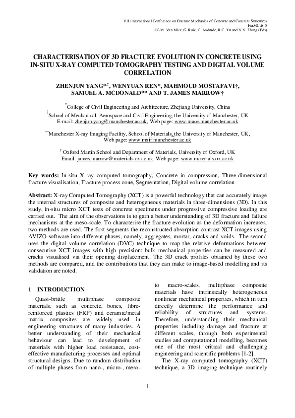 (PDF) Characterisation of 3d fracture evolution in concrete using in ...