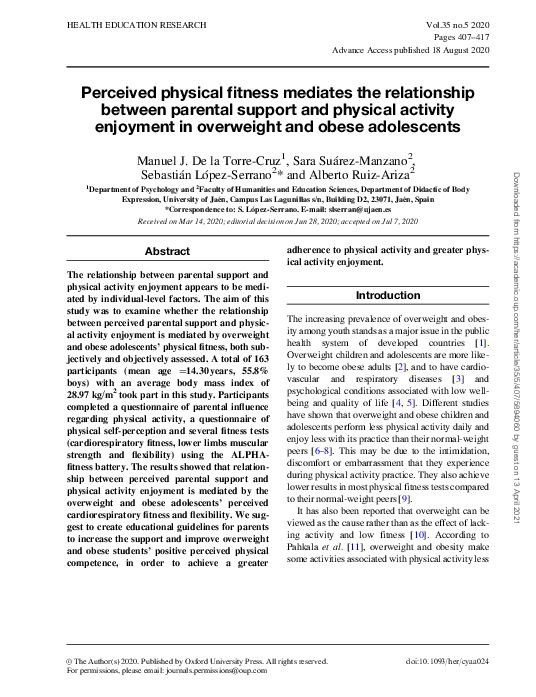 (PDF) Perceived physical fitness mediates the relationship between ...