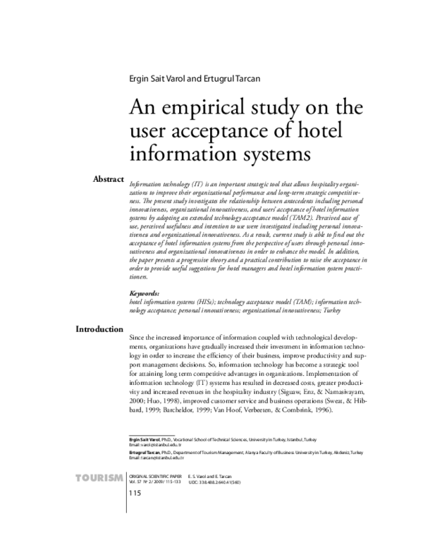 (PDF) An empirical study on the user acceptance of hotel information ...
