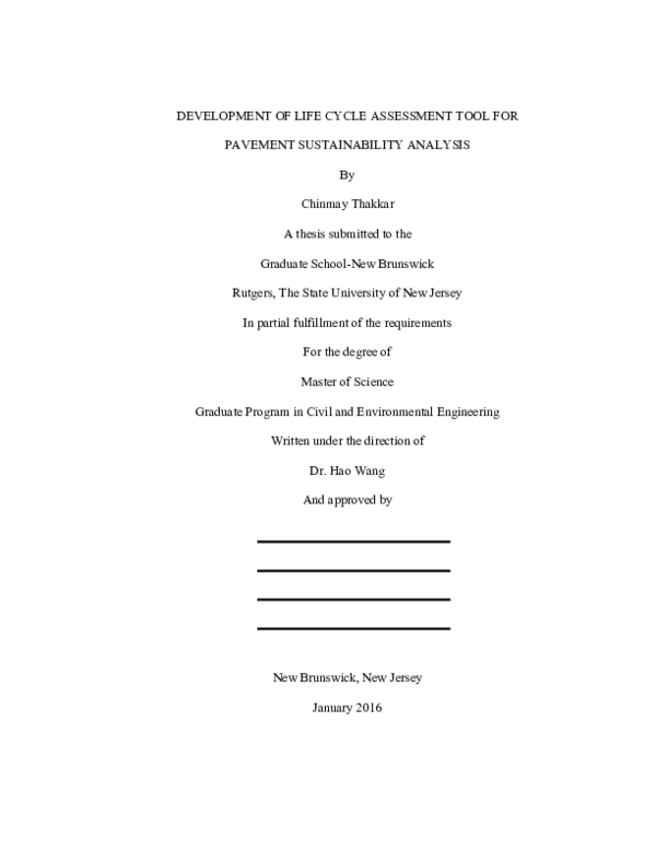 (PDF) Development of life cycle assessment tool for pavement ...