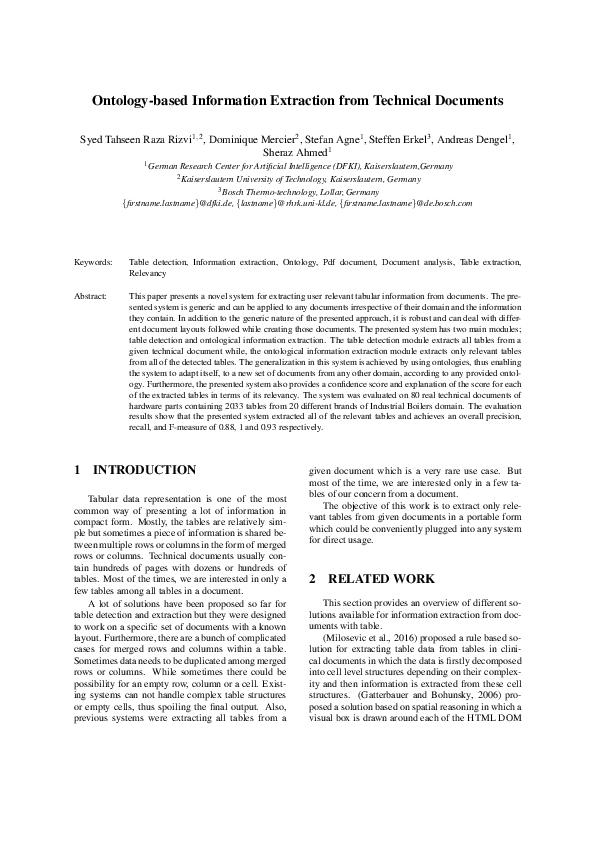 (PDF) Ontology-based Information Extraction from Technical Documents