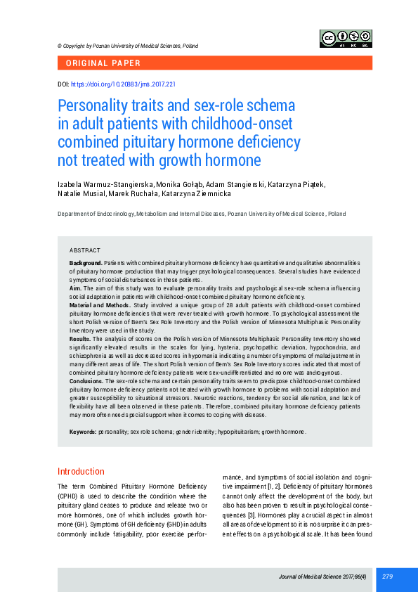 (PDF) Personality traits and sex-role schema in adult patients with ...