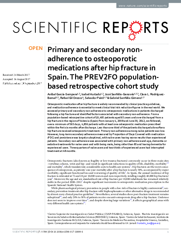 (PDF) Primary and secondary non-adherence to osteoporotic medications ...