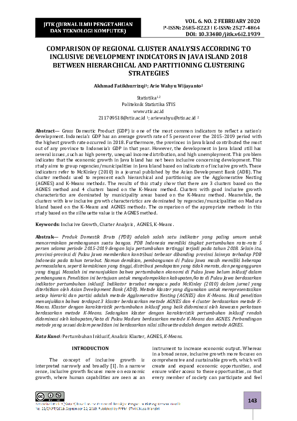 (PDF) Comparison of Regional Cluster Analysis According to Inclusive ...