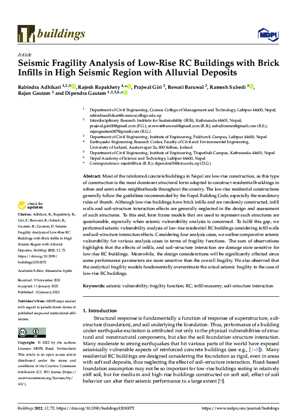 (PDF) Seismic Fragility Analysis of Low-Rise RC Buildings with Brick ...
