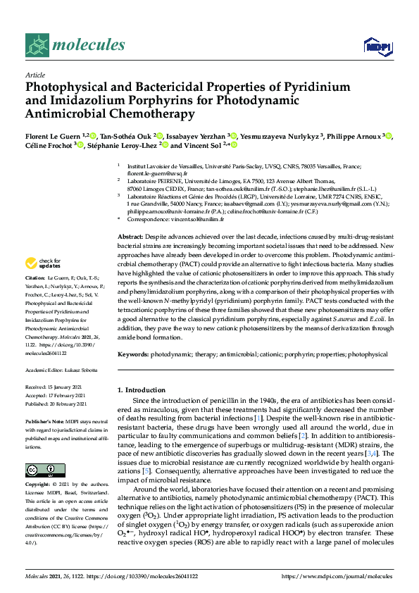 (PDF) Photophysical and Bactericidal Properties of Pyridinium and ...