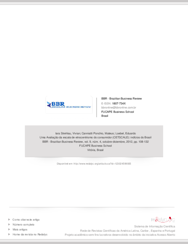 (PDF) Uma Avaliação da escala de etnocentrismo do consumidor (CETSCALE ...