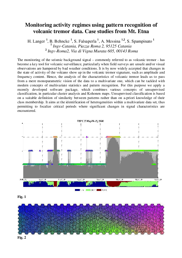 (PDF) Monitoring activity regimes using pattern recognition of volcanic ...