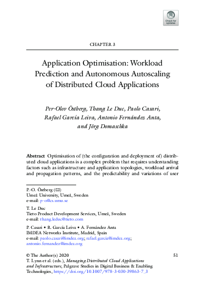 (PDF) Application Optimisation: Workload Prediction and Autonomous ...