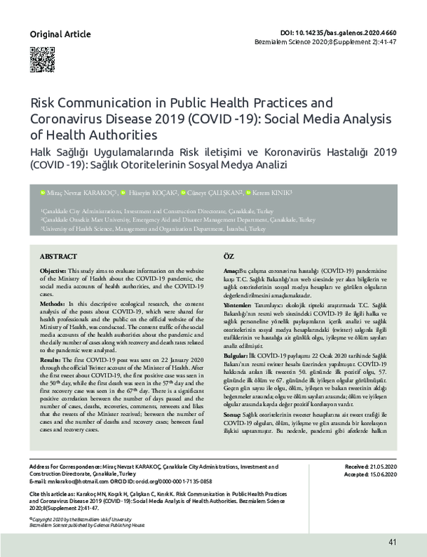 (PDF) Risk Communication in Public Health Practices and Coronavirus ...