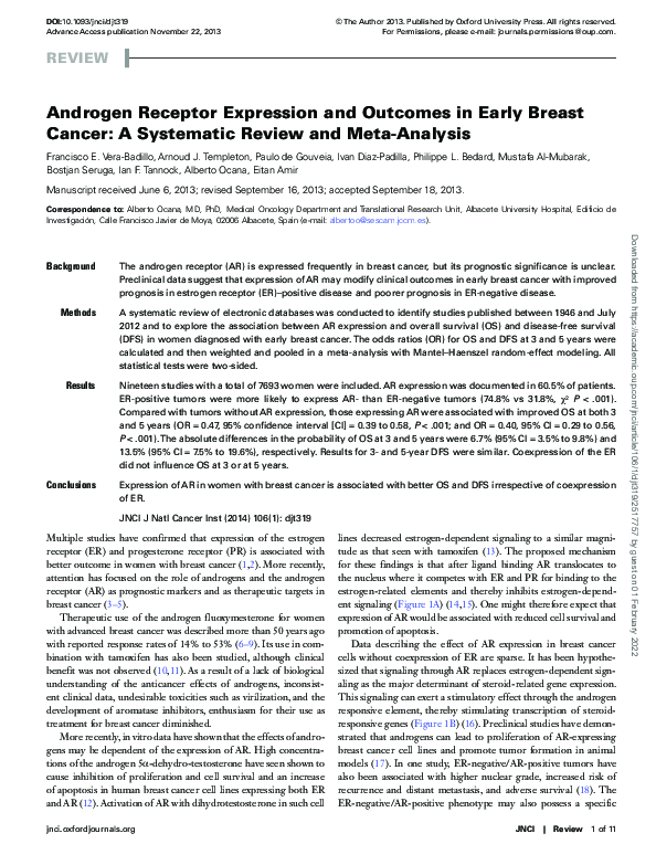 (PDF) Androgen Receptor Expression and Outcomes in Early Breast Cancer ...