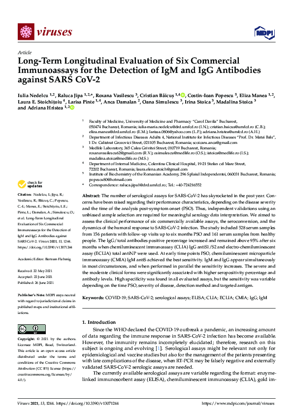 (PDF) Long-Term Longitudinal Evaluation of Six Commercial Immunoassays ...