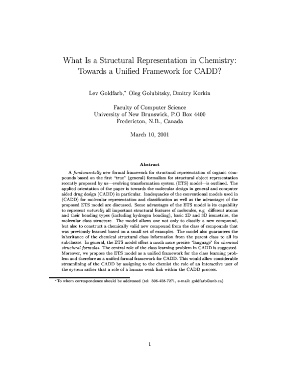 (PDF) What Is a Structural Representation in Chemistry: Towards a ...
