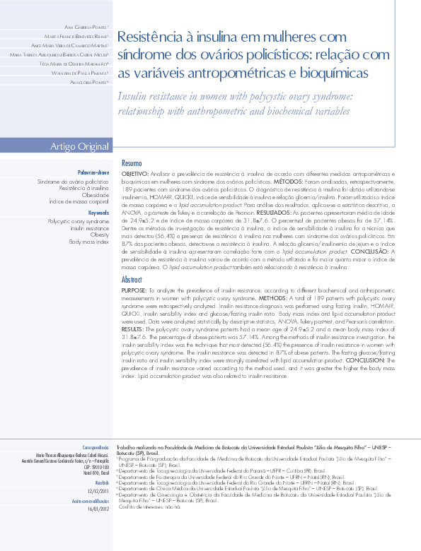 (PDF) [Insulin resistance in women with polycystic ovary syndrome ...
