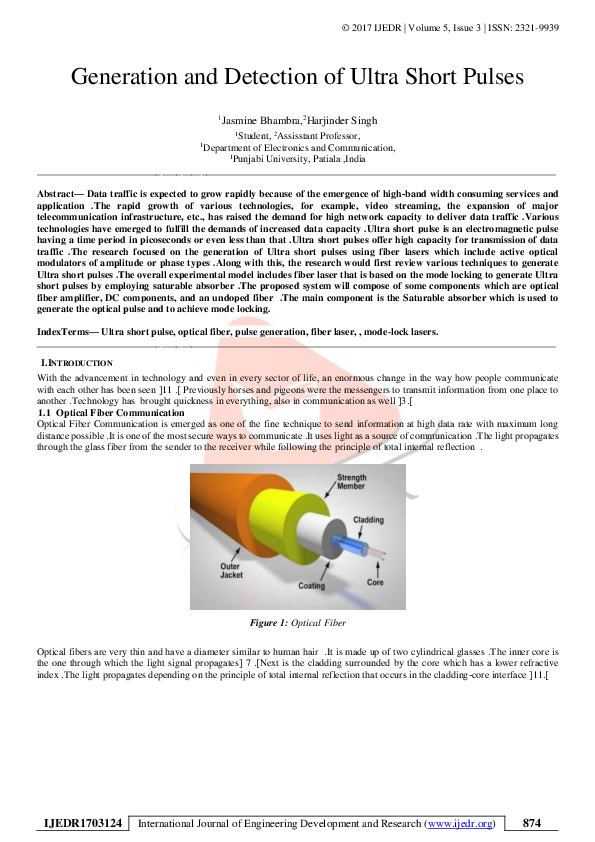 (PDF) Generation and detection of ultrashort pulses