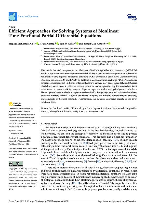 (PDF) Efficient Approaches for Solving Systems of Nonlinear Time ...
