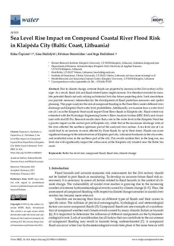 (PDF) Sea Level Rise Impact on Compound Coastal River Flood Risk in ...