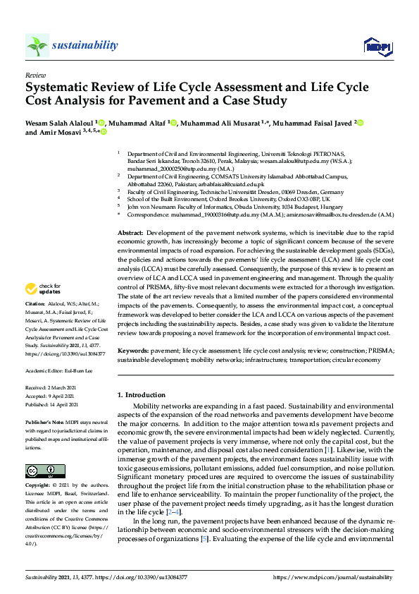 (PDF) Systematic Review of Life Cycle Assessment and Life Cycle Cost ...