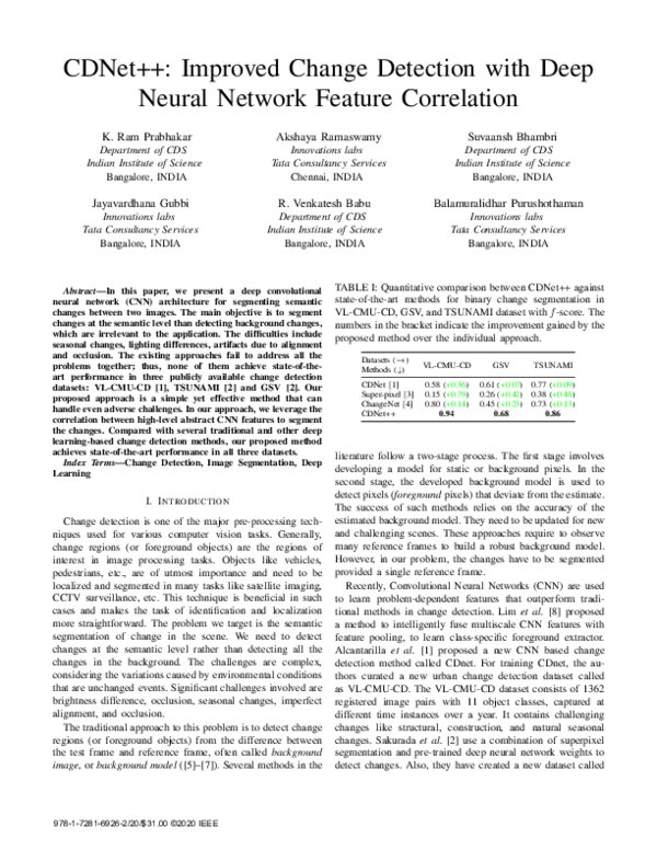 (PDF) CDNet++: Improved Change Detection with Deep Neural Network ...