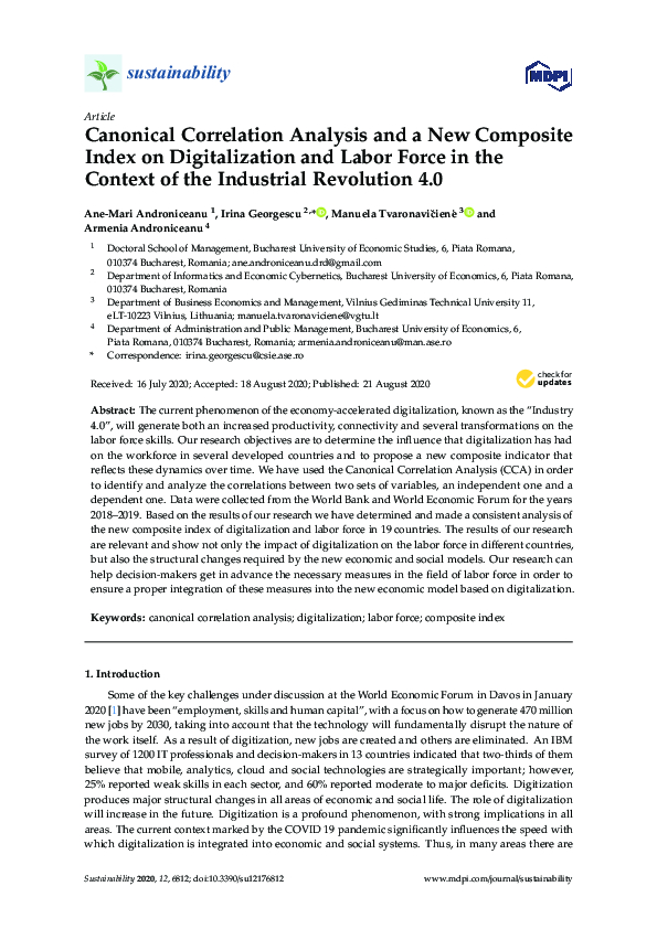 (PDF) Canonical Correlation Analysis and a New Composite Index on ...