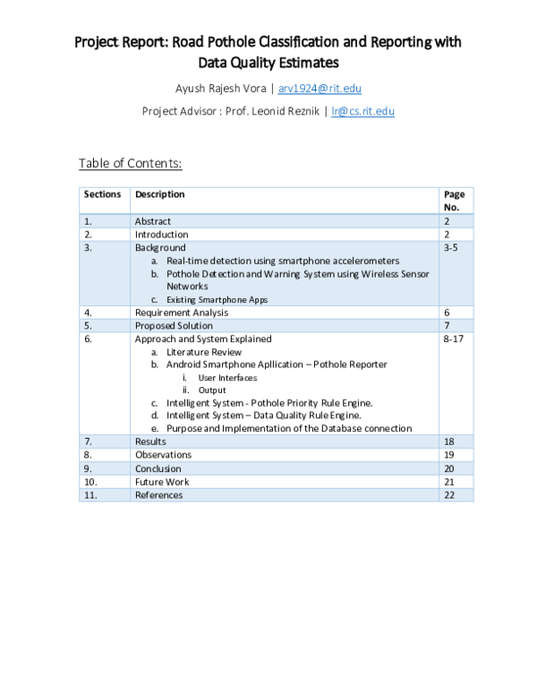 (PDF) Project Report: Road Pothole Classification and Reporting with ...